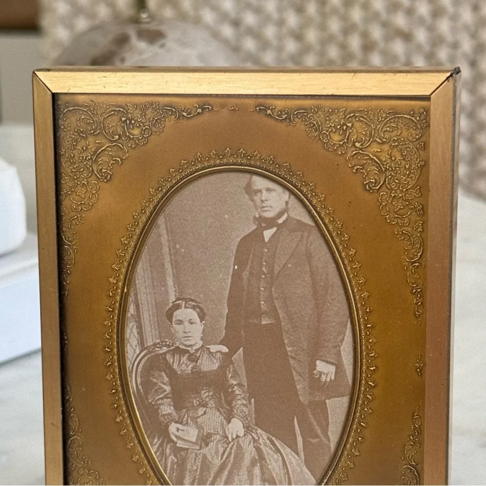 Antique vintage Victorian style brass/ golden photo frame